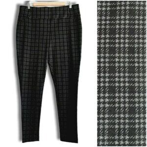PENNINGTONS Universal Fit Savvy Slim Leg Pull-on Stretch Plaid Pants Sz X / 14